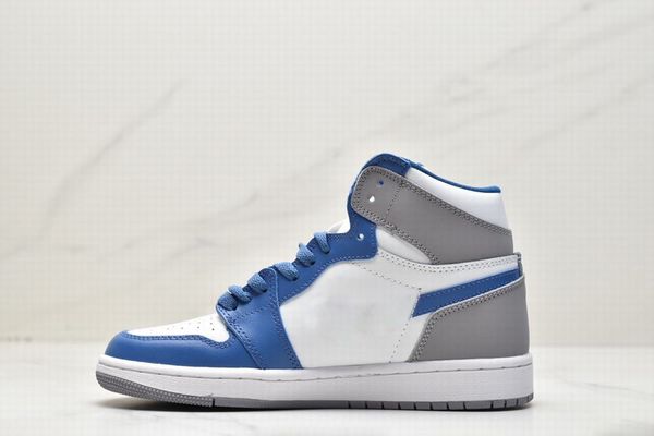 

1s true blue high basketball shoes men women blue white cement grey sneaker
