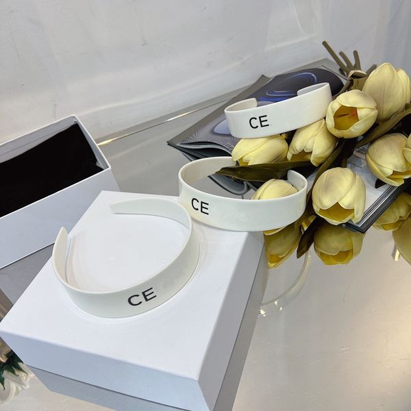 

2022 girls christmas hair accessories white designers headbands luxury letter design acrylic hair hoop brand headband with box, Silver