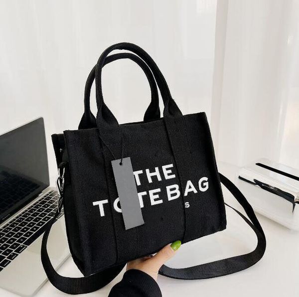 

marc designer bag tote women casual large capacity handbag fashion beach canvas crossbody bags luxury brand shoulder bag wallet h0028, Black;red
