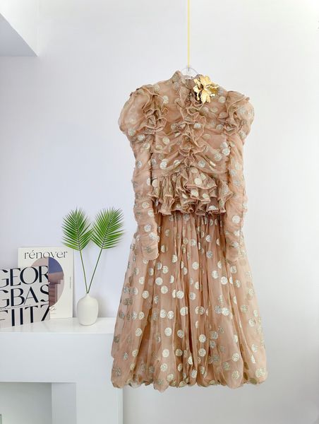 

women's blouses & shirts 2023 australian designer designed celestial dot tulle shirt for spring and summer new holiday collection, White