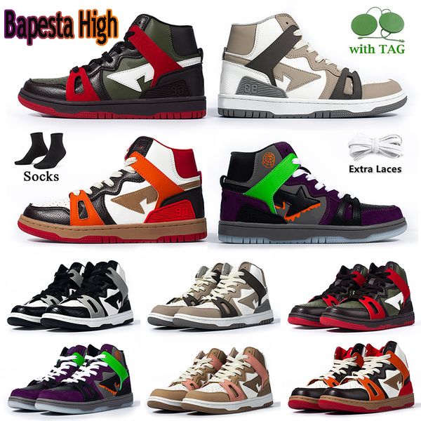

platform fashion designer women mens shoes sk8 sta 93 high sneakers black light grey white pink green halloween oliver brown red orange sand