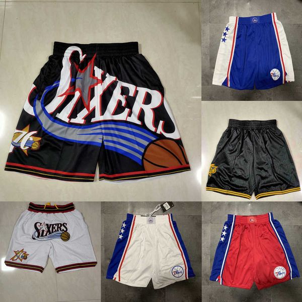 

philadelphia''76ers''men throwback basketball shorts pocket, Black