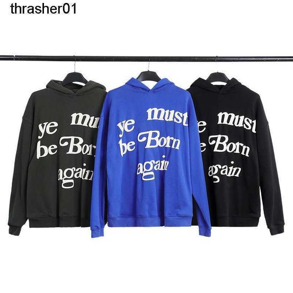 

men's hoodies designer sweatshirts kanyess rebirth niche fashion brand loose couple plush streetwear hooded, Black