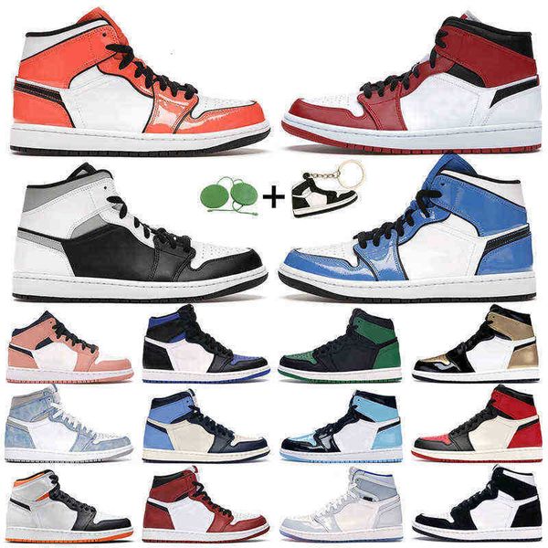 

men women outdoor shoes 1s high og 1 electro ge shadow 2.0 hyper royal chicago light banned pine green mens trainers sports sneakers, Black