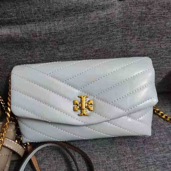 

luxurys torysburchs leather bags designer kira hardware chain trend single same shoulder messenger women's simple stripe small mini