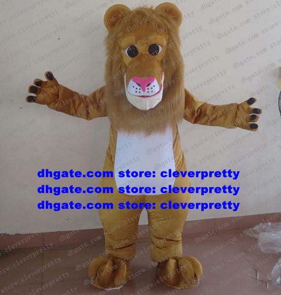

brown male lion simba lion mascot costume cartoon character outfit high street mall etiquette courtesy zx1172, Red;yellow