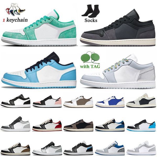 

new emerald 1s low basketball shoes fashion jumpman 1 cactus jack dark mocha unc wolf grey craft inside out black toe olive women mens train