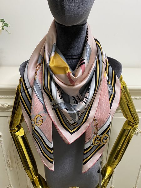 

women's square scarf 100% twill silk material print pattern beautiful scarves shawl size 110cm -110cm, Blue;gray