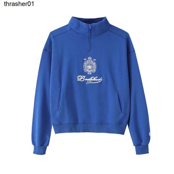 

men's hoodies sweatshirts badflood designer new embroidery stand collar sweatshirt female fashion hoodie, Black