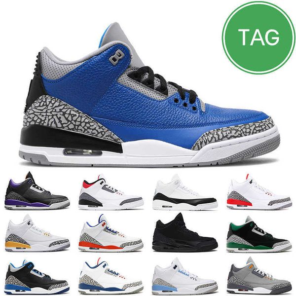 

men basketball shoes 3 retro georgetown black cat unite line unc blue pine green laser orange cement varsity royal mens trainer outdoor