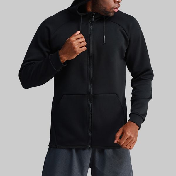 

ll coat men new yoga zipper hooded jacket casual long sleeve shirt outdoor jogger outfit fitness sports double-sided brushed fabric material
