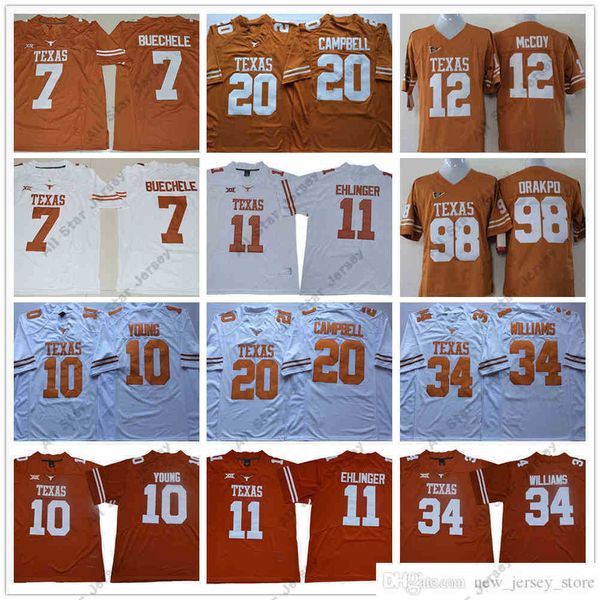 

american college football wear ncaa texas longhorns college football wear 11 sam ehlinger 7 shane buechele 10 vince young 20 earl campbell 3, Black