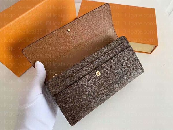 

new women designer luxury bottoms wallet long check wallet lulticolor coin purse card holder men zipper pocket clutch bag m61734, Red;black