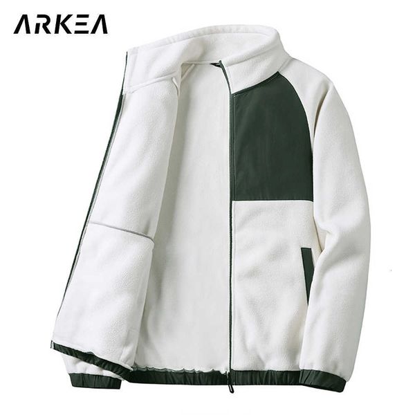 

men's hoodies & sweatshirts fleece 2023 lamb cashmere jackets cotton coat for winter fleece casual outwear thick 72ql, Black