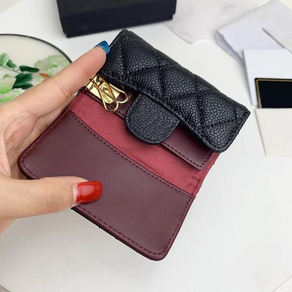 

genuine leather key wallets chain ladies keys holder organizer pouch cow split wallet housekeeper key case mini card bag, Red;blue