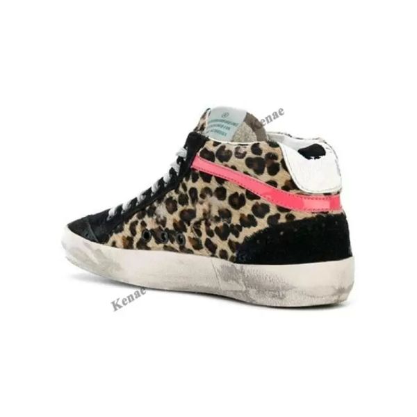 

superstar mid star hight sneakers boots genuine leather men and women white classic retro do -old dirty s sneaker goldenity gooseity bwm, Black