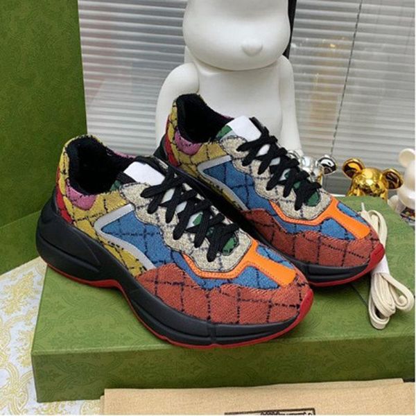 

designer shoes rhyton sneakers beige men trainers vintage luxury chaussures ladies shoe designers sneakersize 35-45 mkj00003 bfy, Black