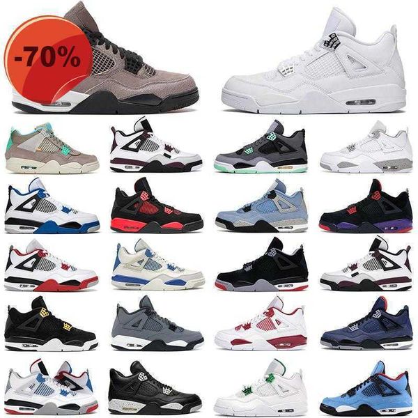 

mens womens basketball shoes 4 4s jumpman desert moss red thunder lightning university blue white oreo taupe haze black cat men