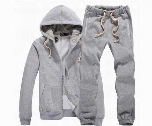 

mens tracksuit new football small horse sets track suit mens men zipper jackets sportswear sweat gym suits, Gray