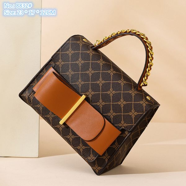 

wholesale factory ladies shoulder bag 2 color elegant belt decorative fashion handbags street trend plaid handbag sweet lady contrast leathe