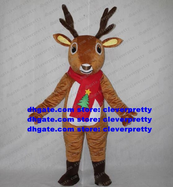 

brown reindeer moose elk mascot costume wapiti caribou alces deer cartoon character sales promotion anniversary sale zx1311, Red;yellow