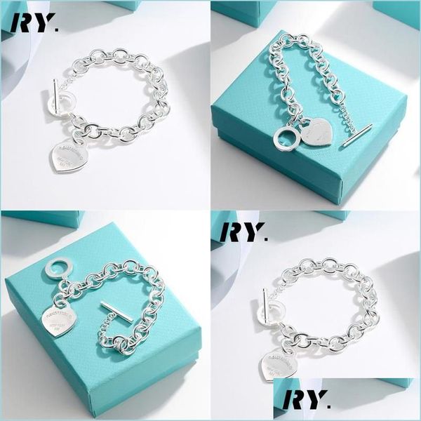 

charm bracelets charm bracelets heart needle clasp bracelet design chain fine jewelry for women sier pseiras famous drop delivery 202 dhjsr, Golden;silver
