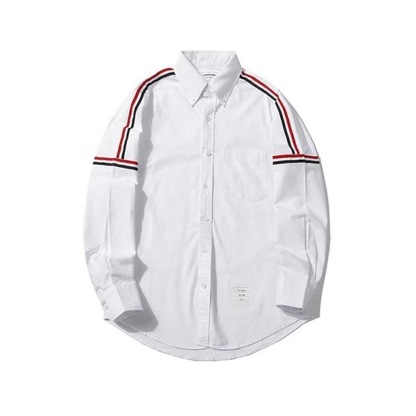 

luxury brand shirt thoms brownns designer s original quality long sleeves styles cotton blouse loose casual business shirts fashion style wo, White;black