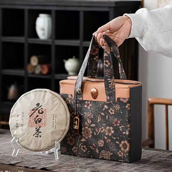 

hand pu'er fuding white tea cake cloth packaging bag can tea box