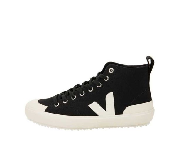 

dress shoes men's and women's high fabric classic letter v round head lace up daily sports casual shoes, Black