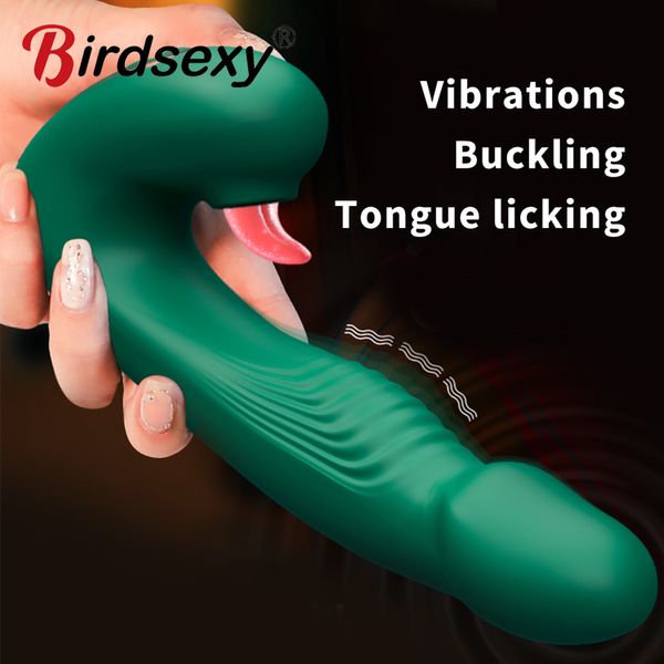 

costumes tongue vibrators for women vagina g spot clitoris dual stimulator massager dildo toys for female masturbators 18 toy, Black