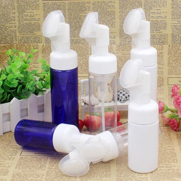 

100ml 200ml transparent/white/blue foaming pet bottle with pump brush used for dispenser or soap dispenser 50pcs