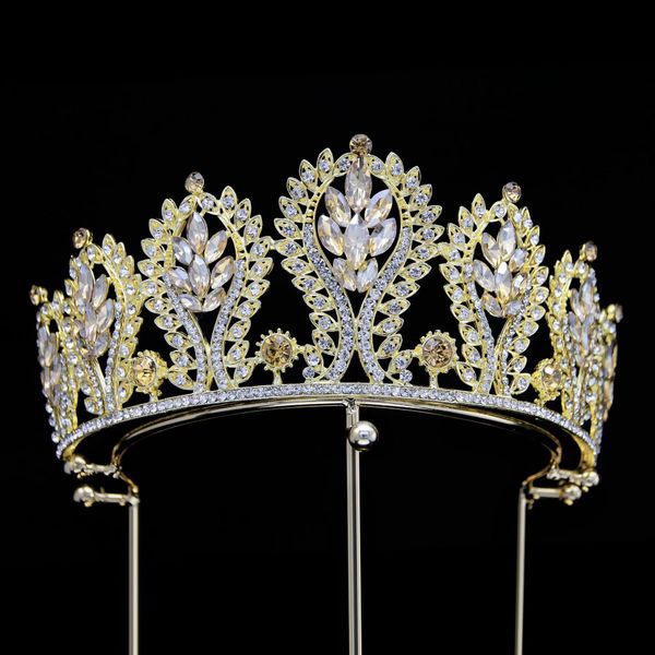 

elegant temperament hair accessories multicolor alloy crystal wedding headdress bride crown ha2271, Silver