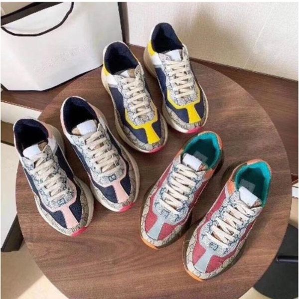

szd ladies ggity luxury designer 35-45 shoes vintage rhyton chaussures sneakers size beige kjaxa0001 men trainers, Black