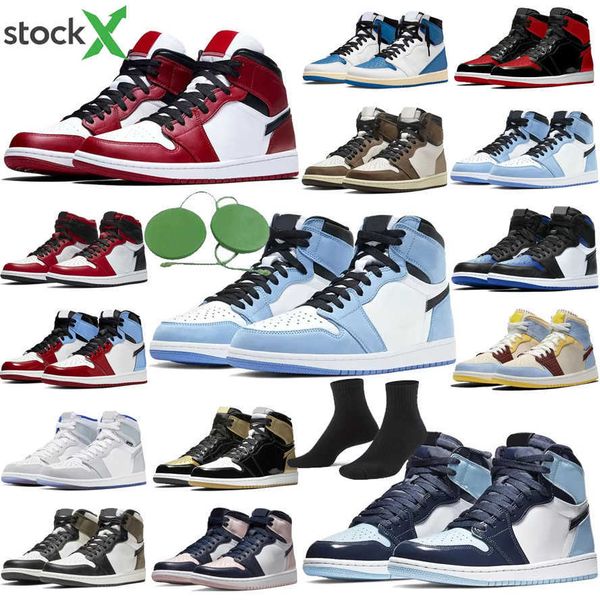

basketball shoe women sneakers trainers university blue patent panda dark mocha bred shadow unc twist smoke grey mens men jumpman 1 sports u, Black;white