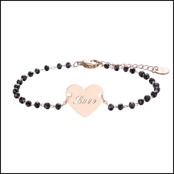 

charm bracelets charm bracelets crystal beads chain for women stainless steel rose gold heart fashion boho adjustable lover engageme dhhrg, Golden;silver