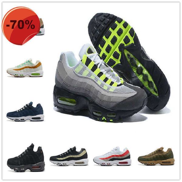 

running shoes sports trainers sneakers triple black white khaki total orange grape safari classic mens 95 airmaxs greedy 3.0 chaussures 95s