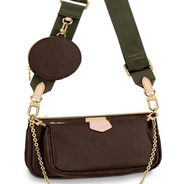 

2021 women handbags bag 3 pieces set of mens wallet flower crossbody bags ladies purses2641, Red;black