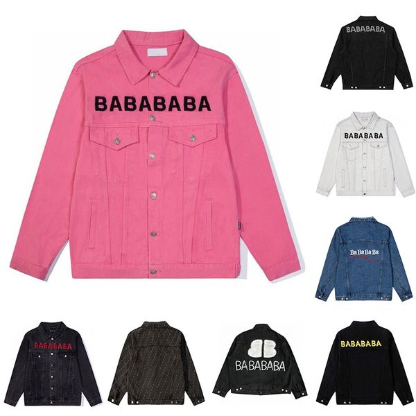 

luxury designer denim men women jackets jean jacket long sleeve turn-down collar female outerwear fall fashion bb coat, Black;brown