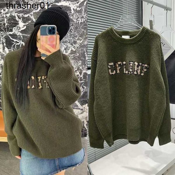 

new men's women's sweaters designer same ce letters hand flocking patch pullover streetwear sweater winter, White;black