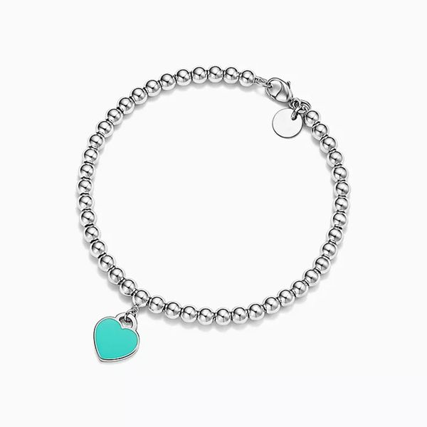 

r bracelets for women men 925 sterling silver beaded bracelet heart charm pendant women classic fashion love jewelry 17cm 19cm valentine&#03, Golden;silver
