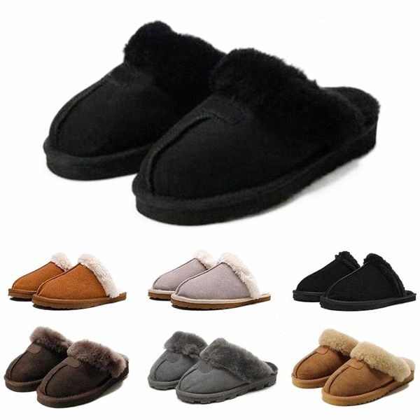 

women slides womens sandals flip flops pantoufle fuzzy fluffy warm winter indoor fur brand slippers house with spike sandal b033#, Black