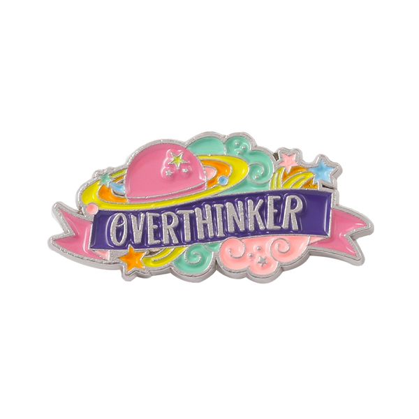 

overthinker enamel pins imagine things custom brooches lapel badges for clothes bag overthinking jewelry gift for friends s1000, Blue