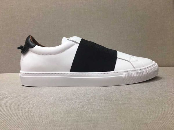 

paris strap sneakers in leather paris designer brand mens casual shoes elastic sneaker for men women size 34-46, Black;white