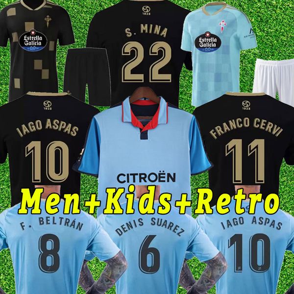 

22 23 celta de vigo soccer jerseys 100th anniversary iago aspas away 2022 2023 camiseta de futbol nolito mallo solari s. mina brais mendez f, Black;yellow