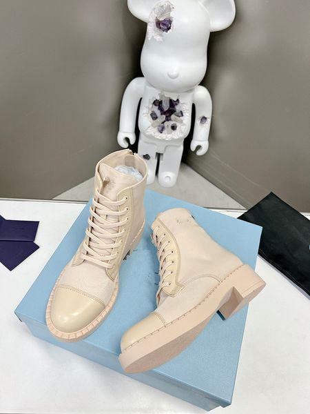 

boots women tall boots designer shoes style brown leather biker boot round toe chunky heel martin bootss 0713, Black