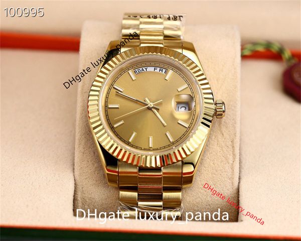 

ceramic men's watches week calendar automatic mechanical watch 41mm 2813 movement luminous sapphire 904l luxury gold silver bracelet wa, Slivery;brown
