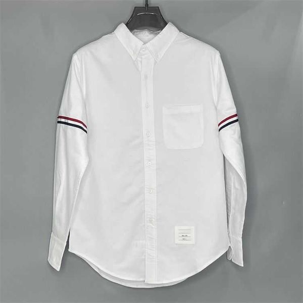 

luxury brand shirts thoms brownns blouse designers trendy tb white sleeve tricolor shirt men's cotton casual long spring lovers same st, White;black