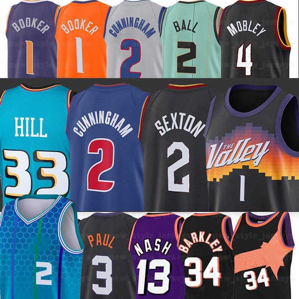 

cade 2 cunningham basketball jerseys lamelo 2 ball evan 4 mobley devin 1 booker gordon 20 collin 2 sexton jersey charles 34 barkley steve 13, Black;red