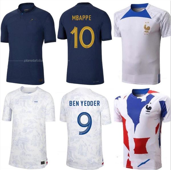 

2022 2023 french fra nce soccer jerseys sets benzema mbappe griezmann 22 23 pogba giroud kante woman maillot de foot equipe maillots kids ki, Black;yellow