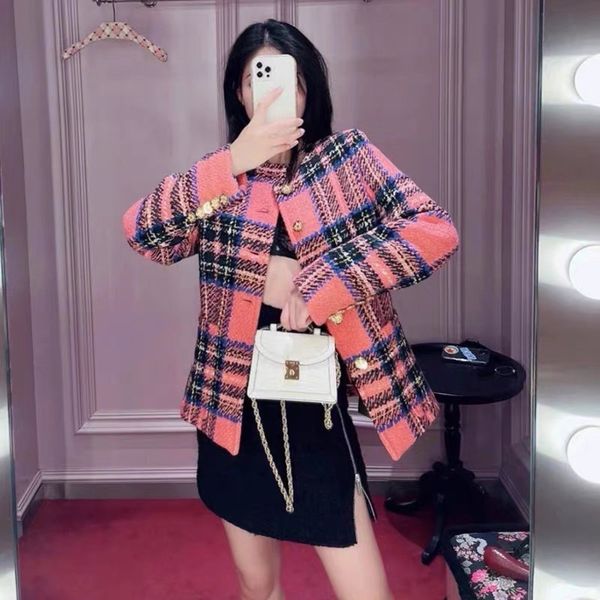 

women's jackets designer brand jacket new women fall winter overcoat high-end ootd letter tweed coat designer fashion leisure spring ep, Black;brown